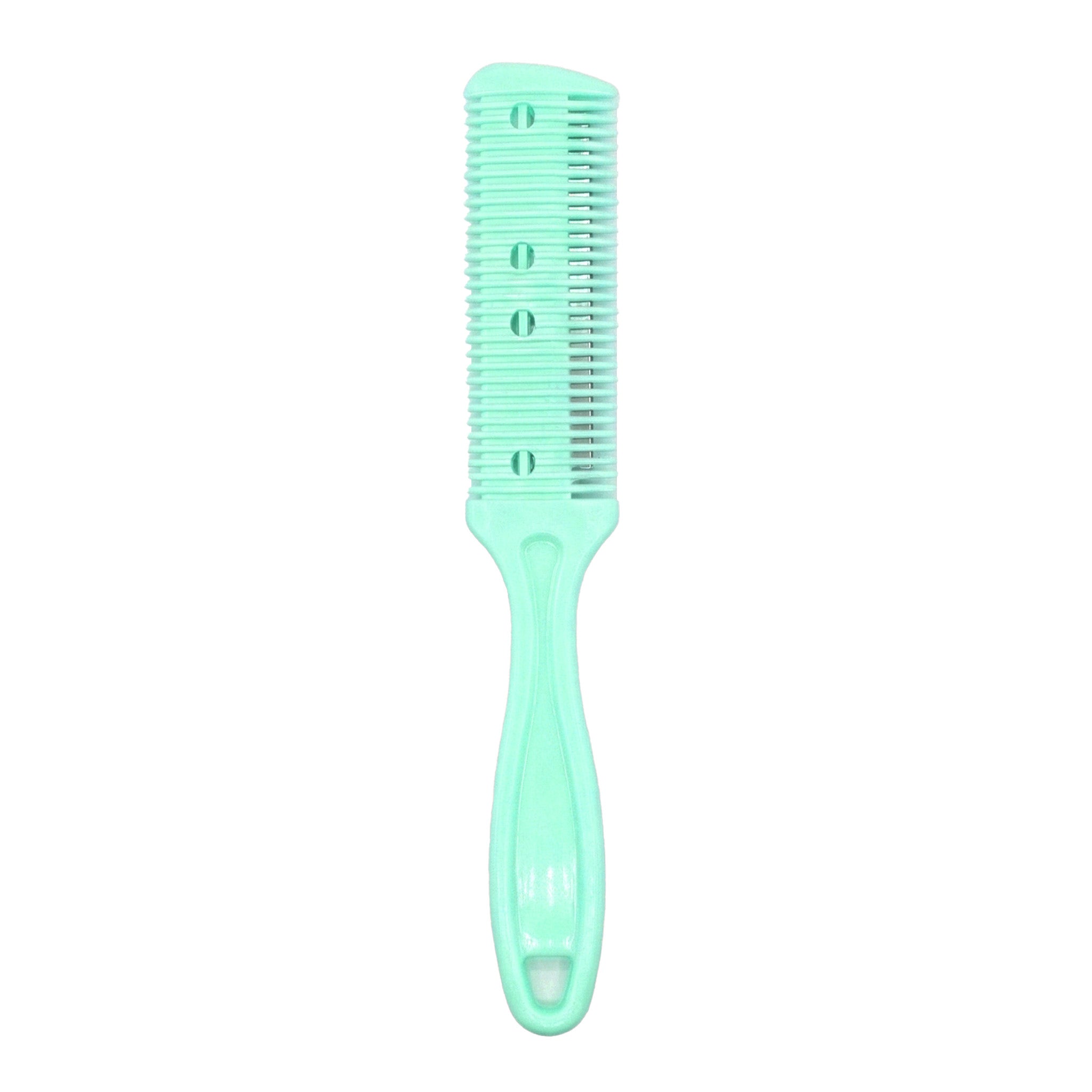 Mint green comb on a white background
