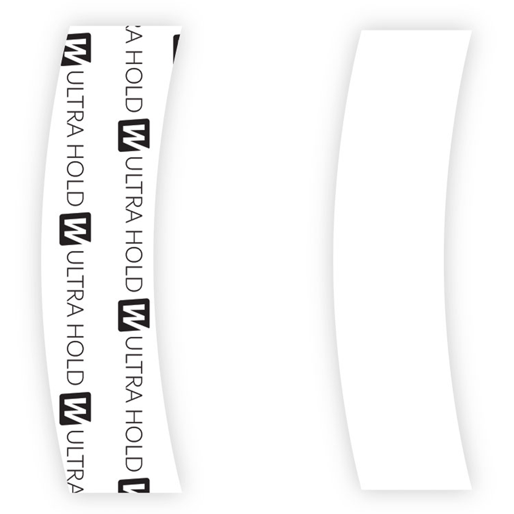 White hair extensions with 'Ultra Hold' branding on a white background