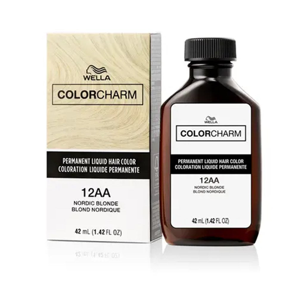 Wella Color Charm hair color bottle and packaging on a white background