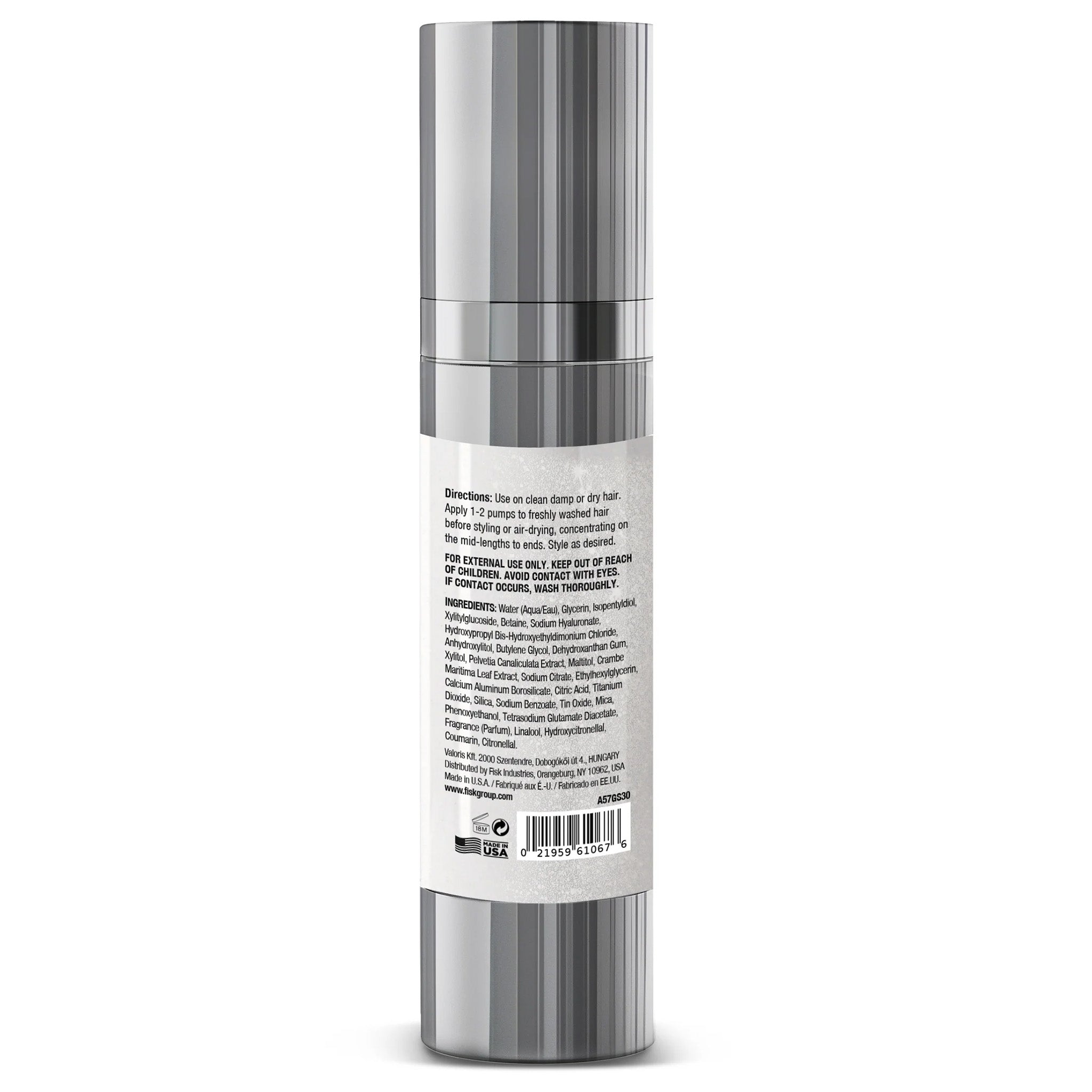 Skincare bottle with label on a white background