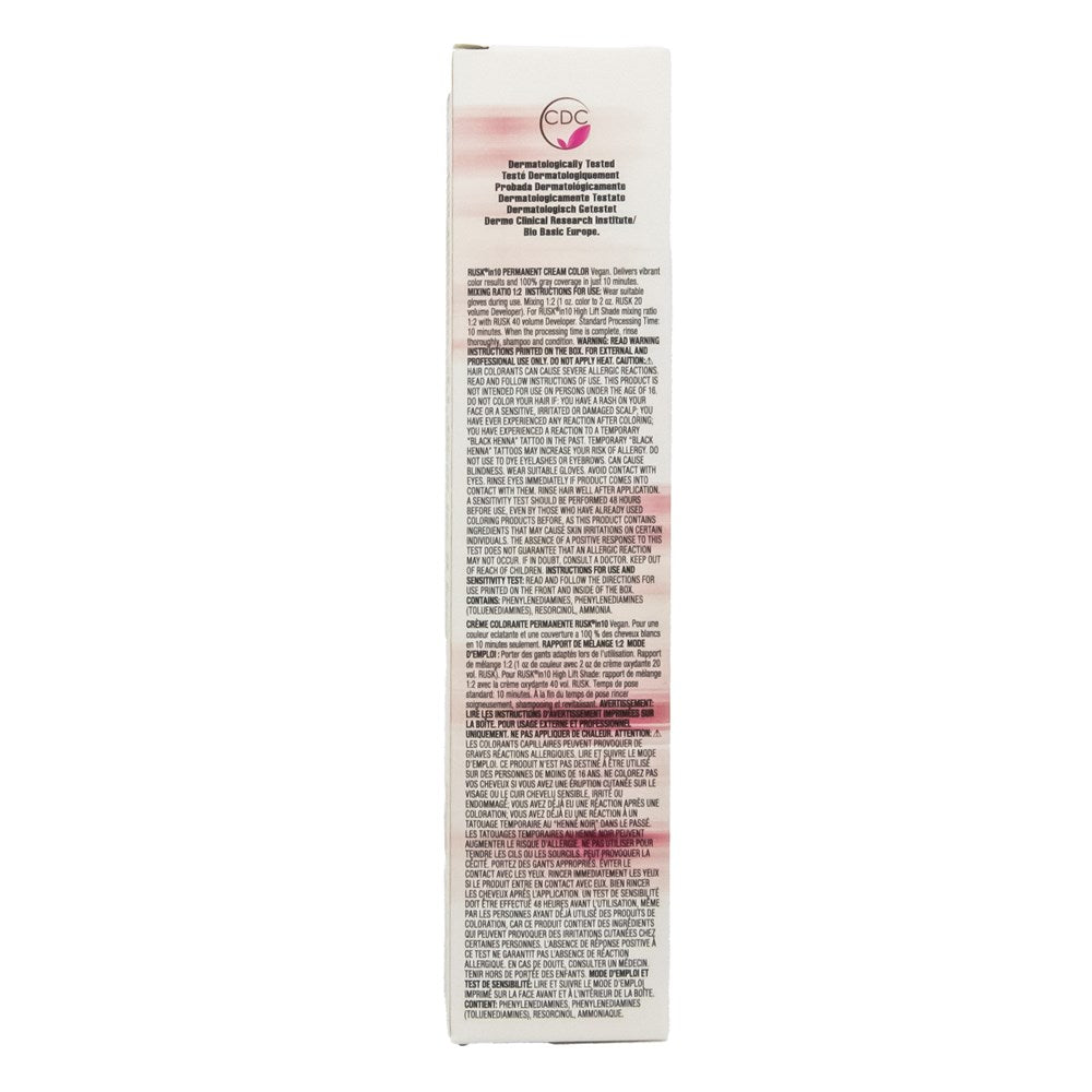 RUSK IN 10 Permanent Cream Color (3.4oz)