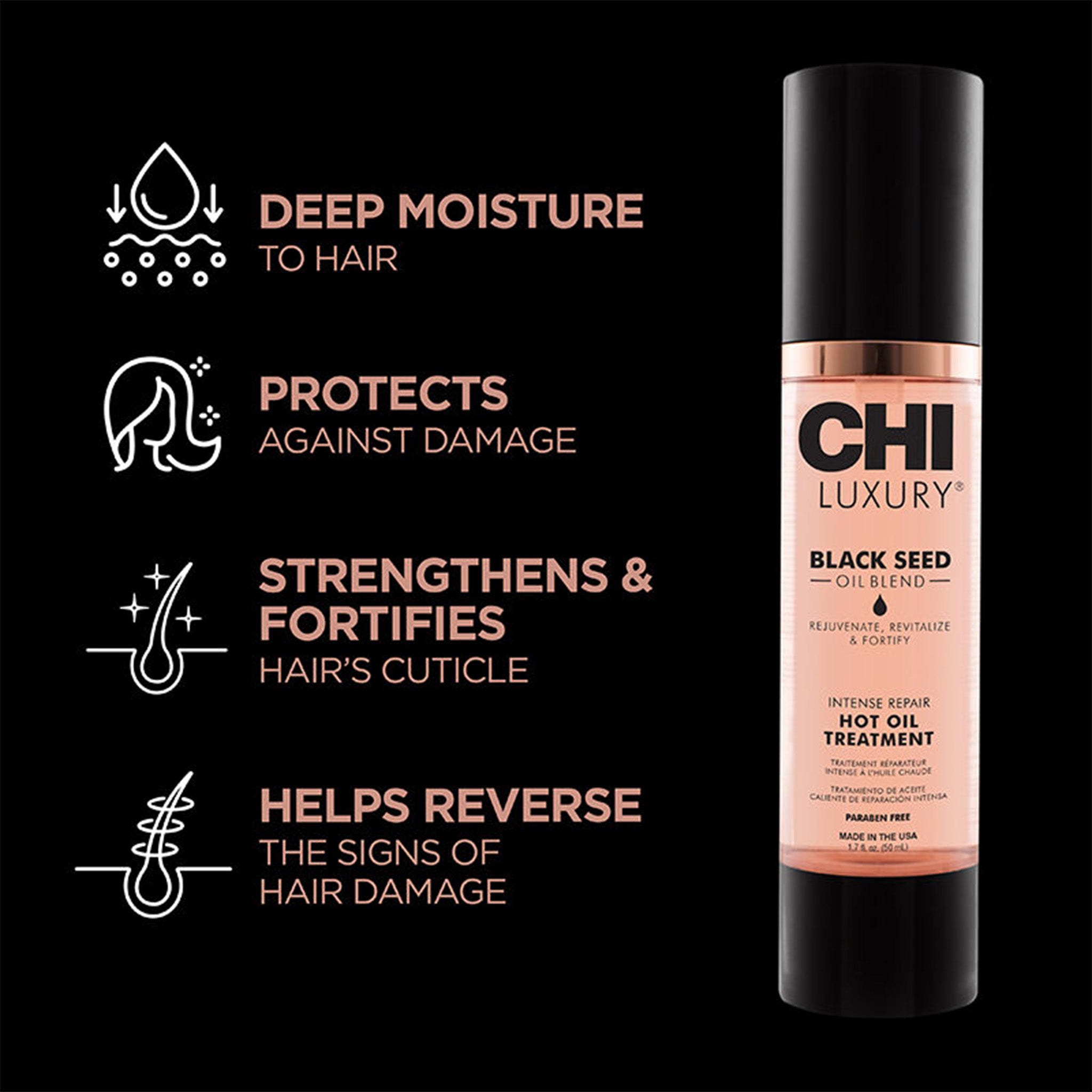 CHI Luxury Black Seed Oil Blend Intense Repair Hot Oil Treatment - 1.7oz