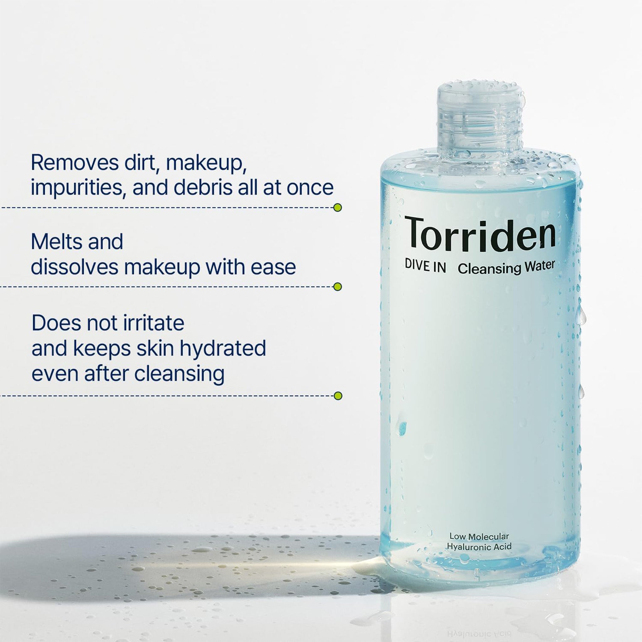 TORRIDEN DIVE-IN Low Molecular Hyaluronic Acid Cleansing Water (400ml) - Aone Beauty Supply Online Store