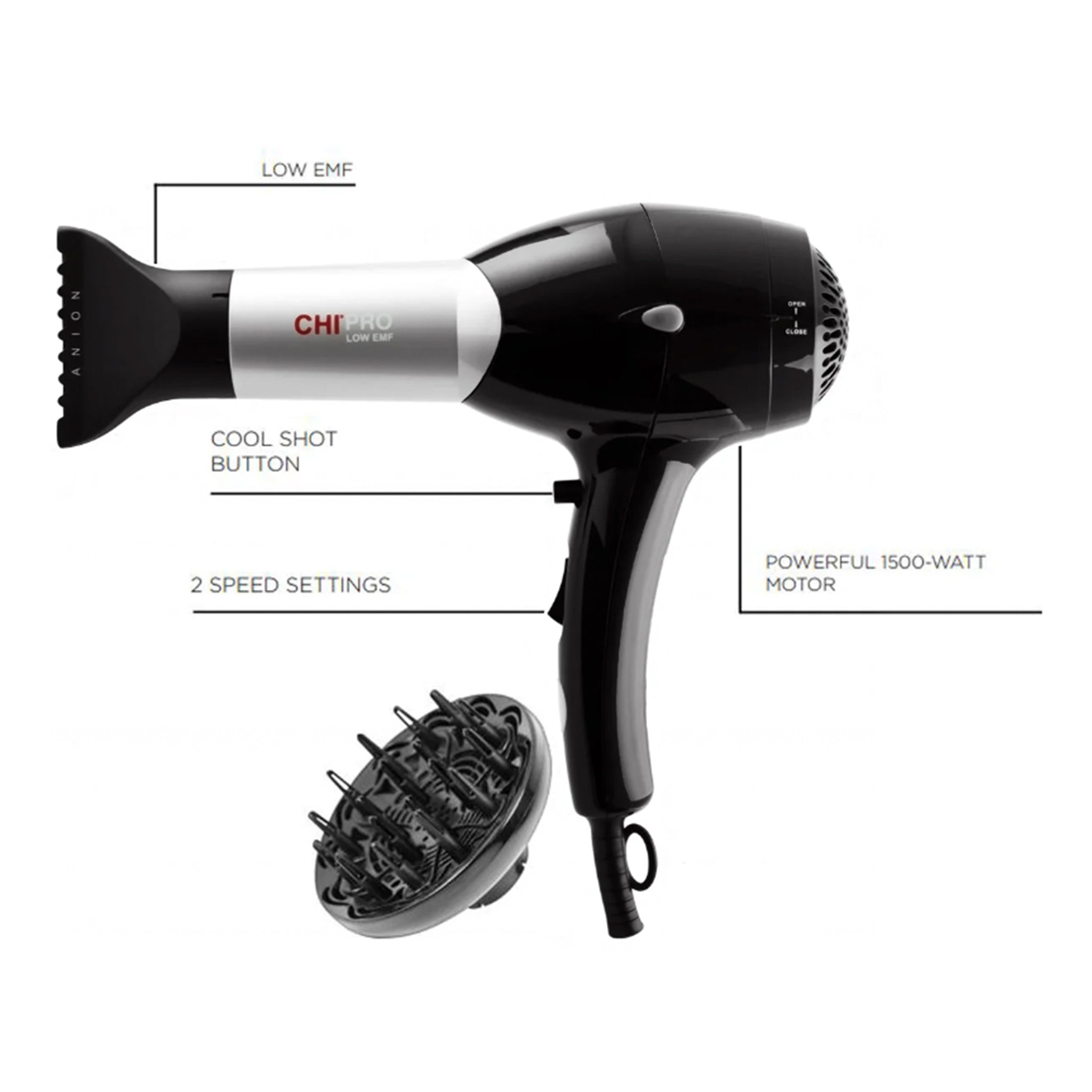 CHI PRO LOW EMF Professional Hair Dryer 1500 W