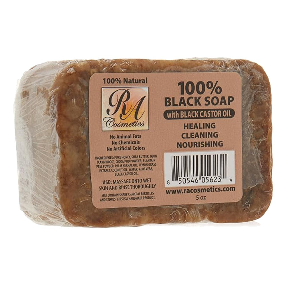 RA COSMETICS 100% Black Soap Bar (5oz)