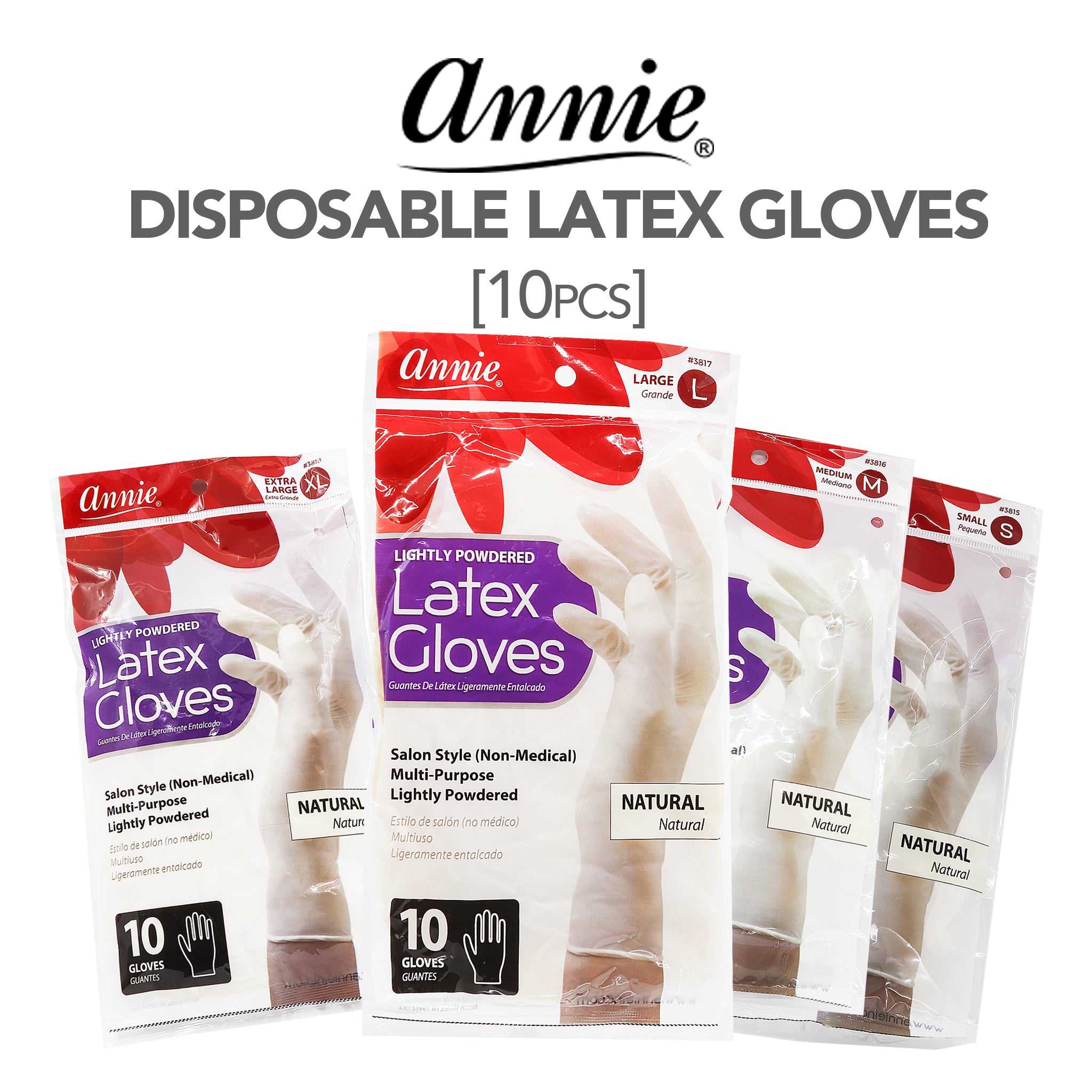 ANNIE Disposable Latex Gloves (10pcs) - Aone Beauty Supply Online Store
