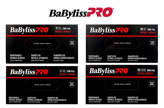 BABYLISS PRO 100pcs Nitrile Gloves Black