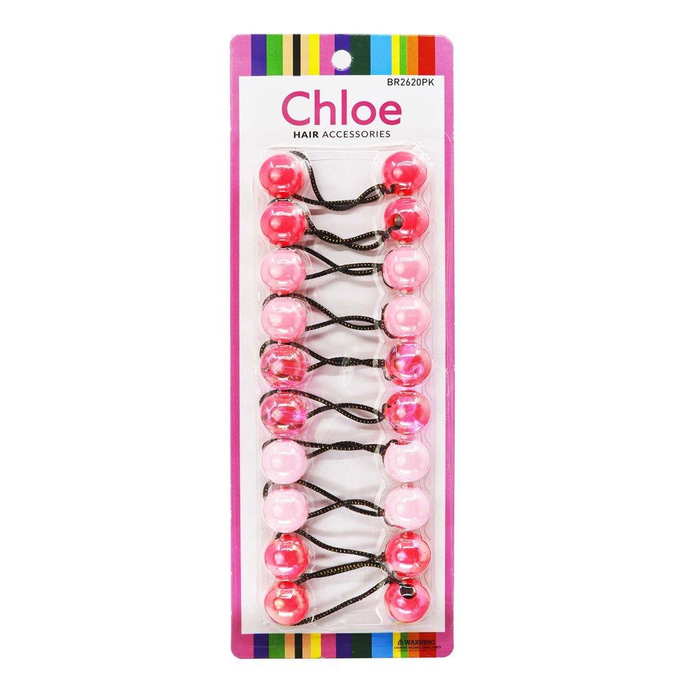 CHLOE Lot de 10 élastiques à cheveux avec perles doubles 20 mm