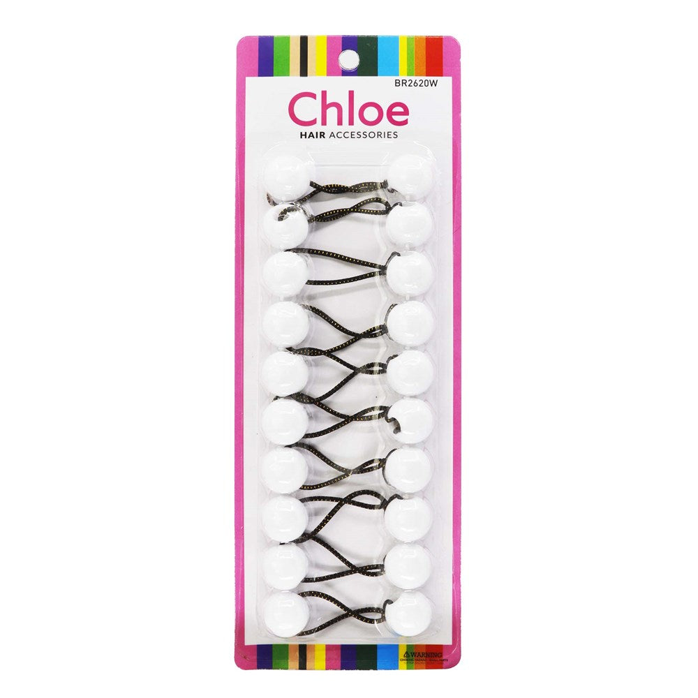 CHLOE Lot de 10 élastiques à cheveux avec perles doubles 20 mm
