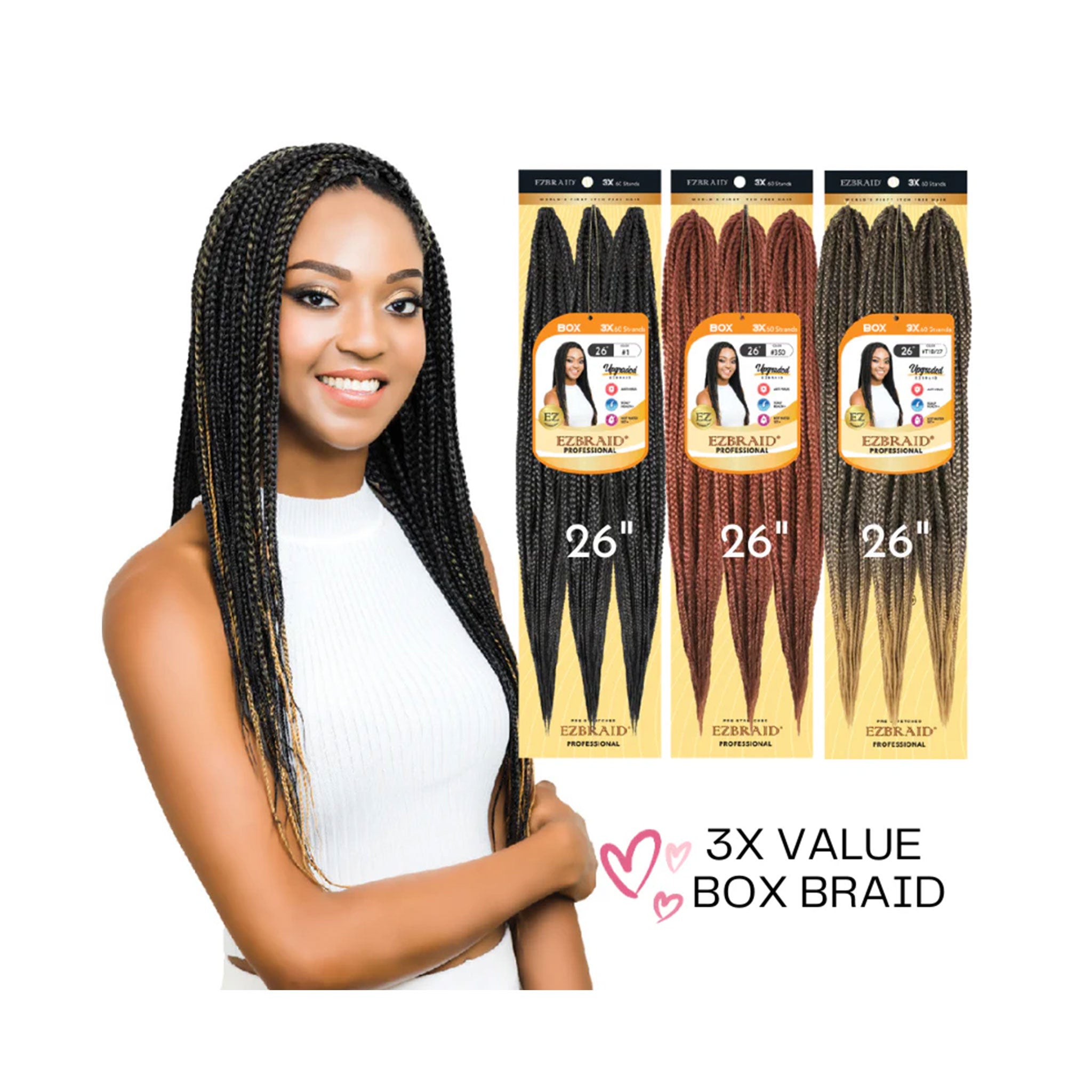 EZBRAID Professional 3X Box Braid (26inch)