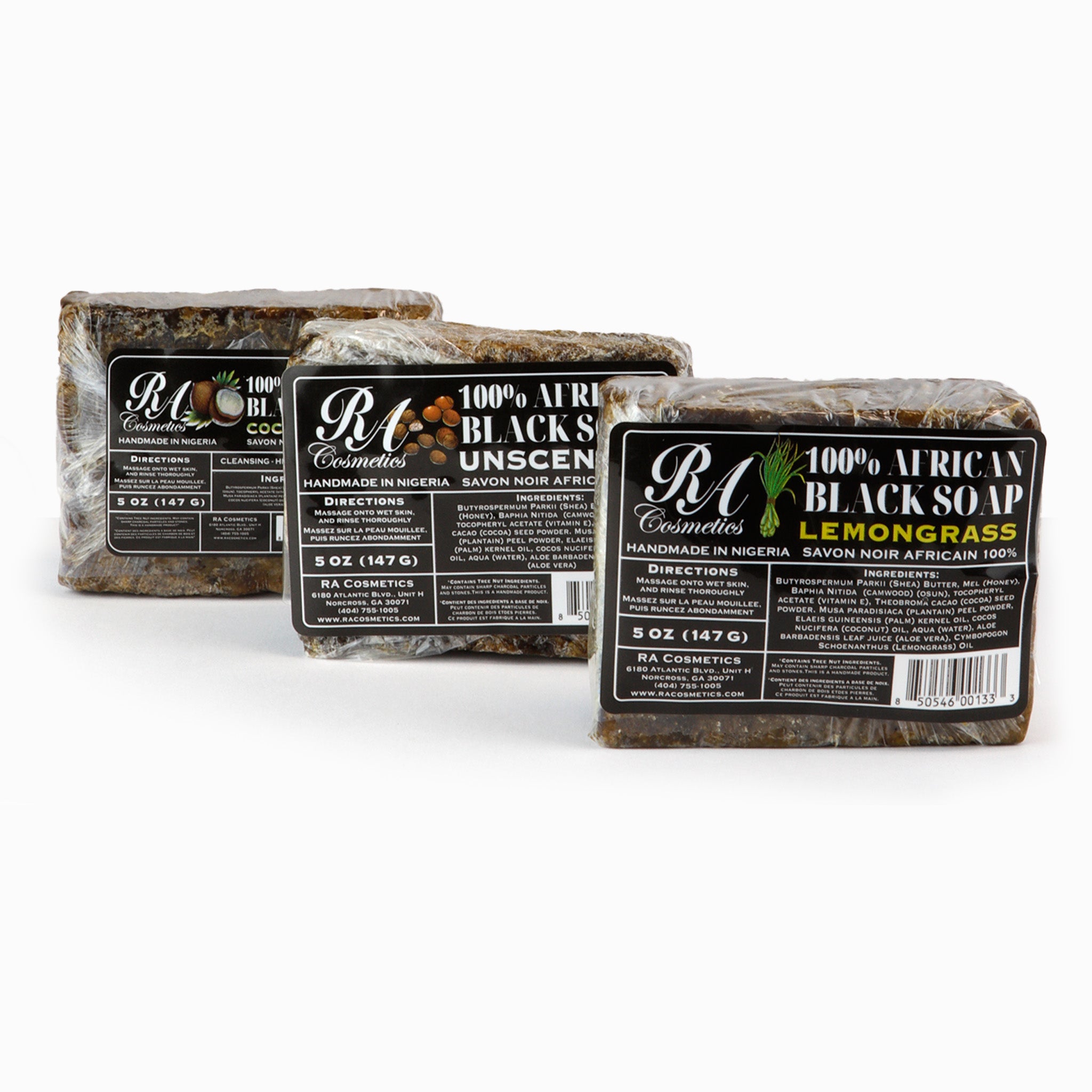 RA COSMETICS 100% Black Soap Bar (5oz)