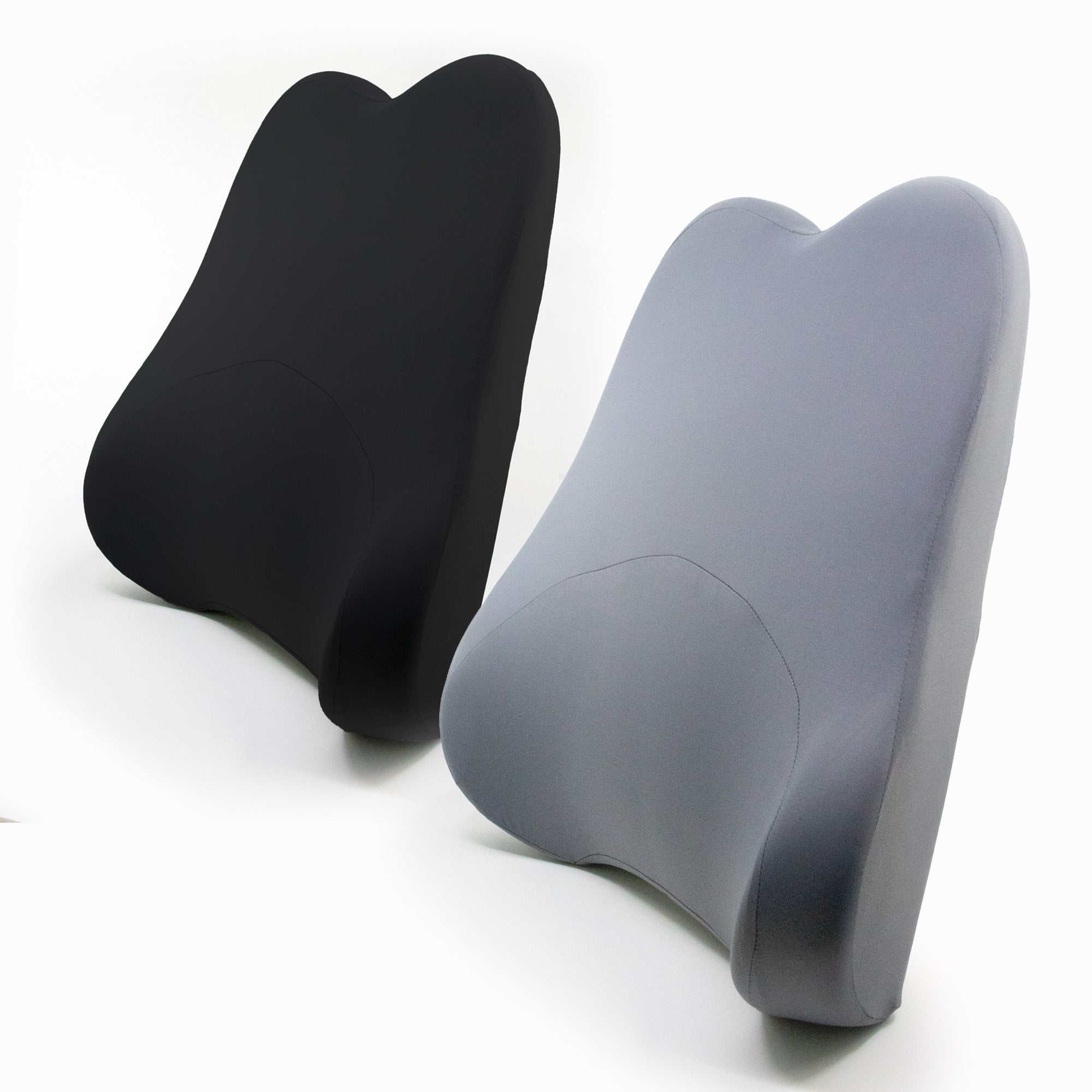 black and grey back cushion on the white background