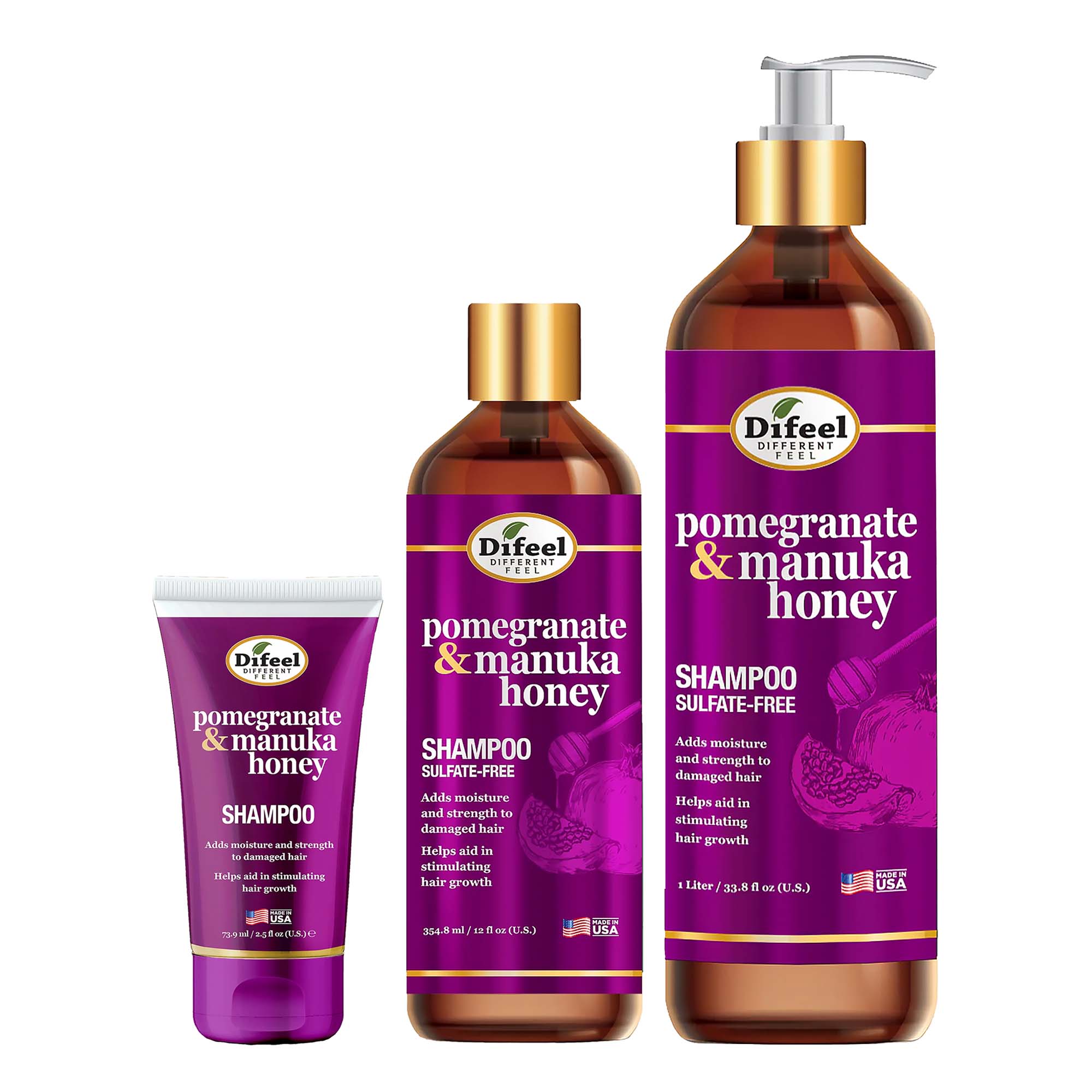 Difeel(Sunflower) Pomegranate & Manuka Honey Sulfate Free Shampoo