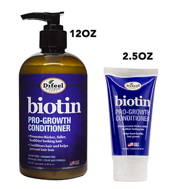 Difeel Biotin Pro-Growth Conditioner bottle and tube on a white background