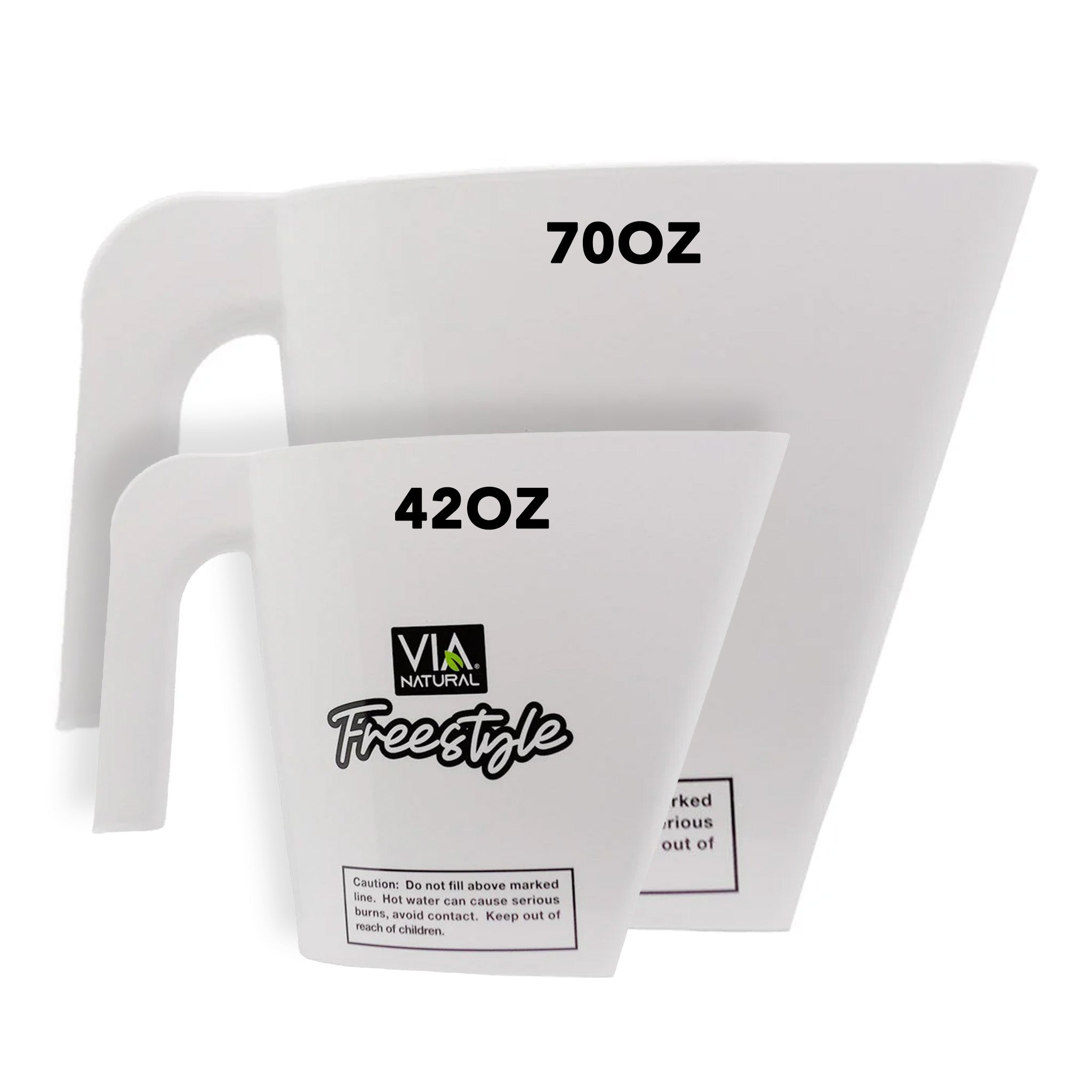 Two white squeegees with labeled sizes on a white background