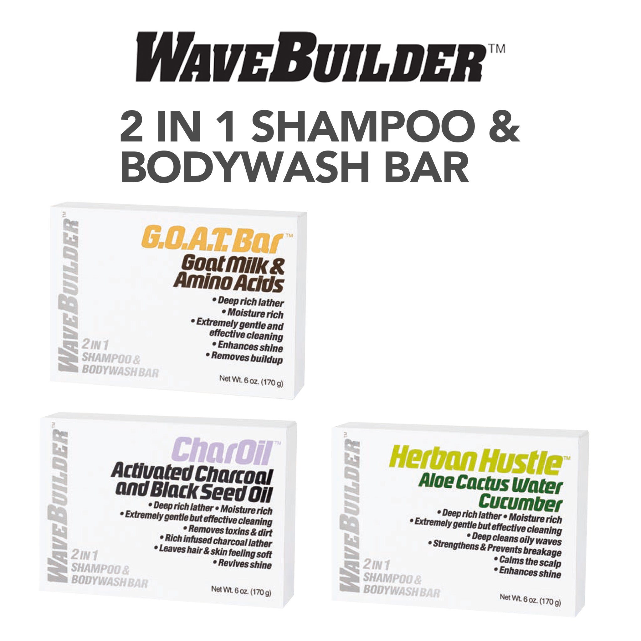 WAVEBUILDER 2 In 1 Shampoo & Bodywash Bar - Aone Beauty Supply Online Store