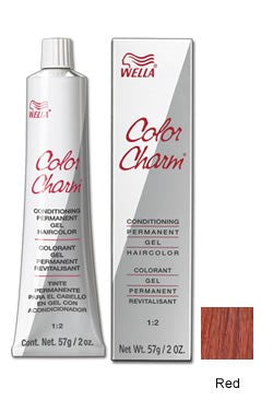 Wella Color Charm hair color gel with packaging on a white background