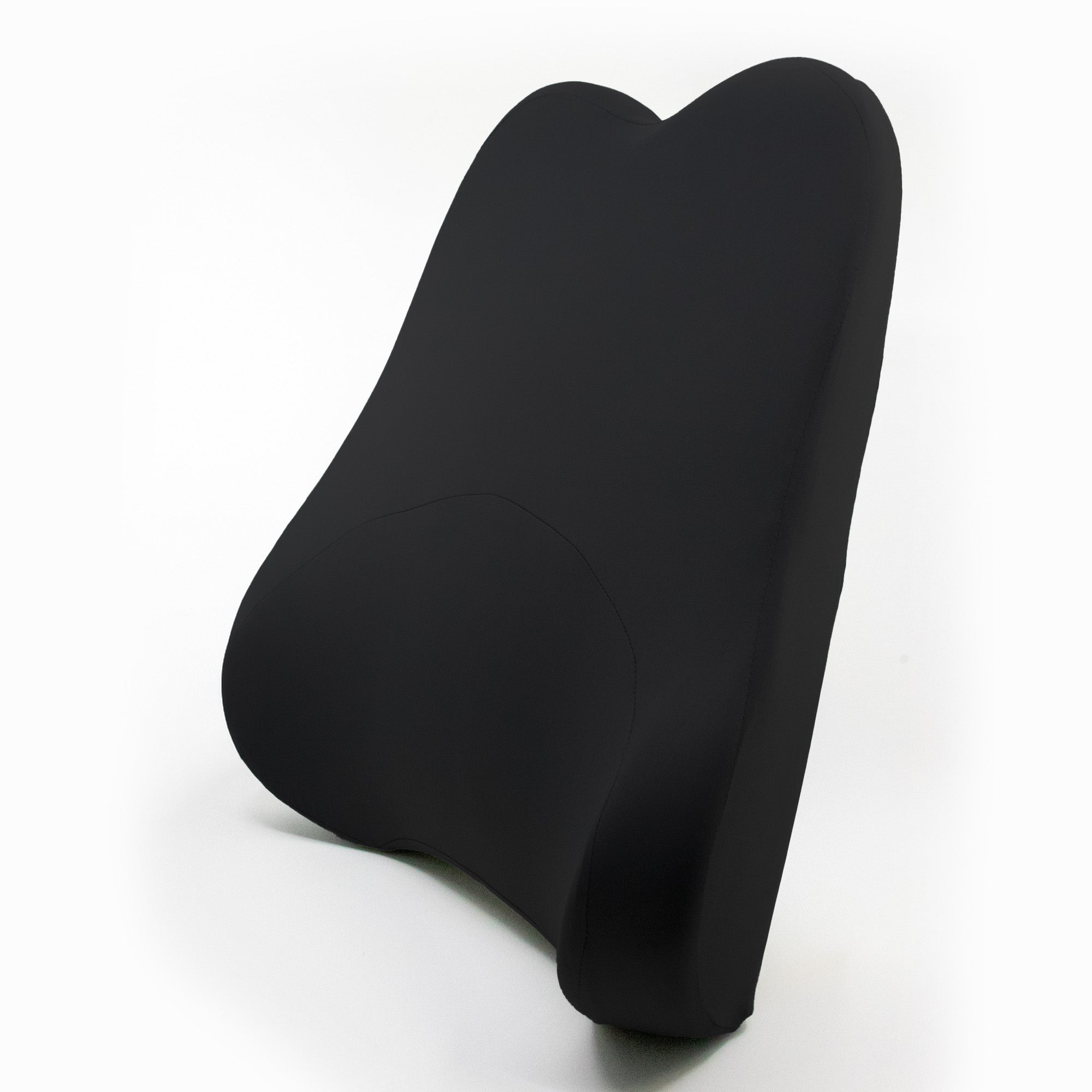 Black car seat cushion on a white background