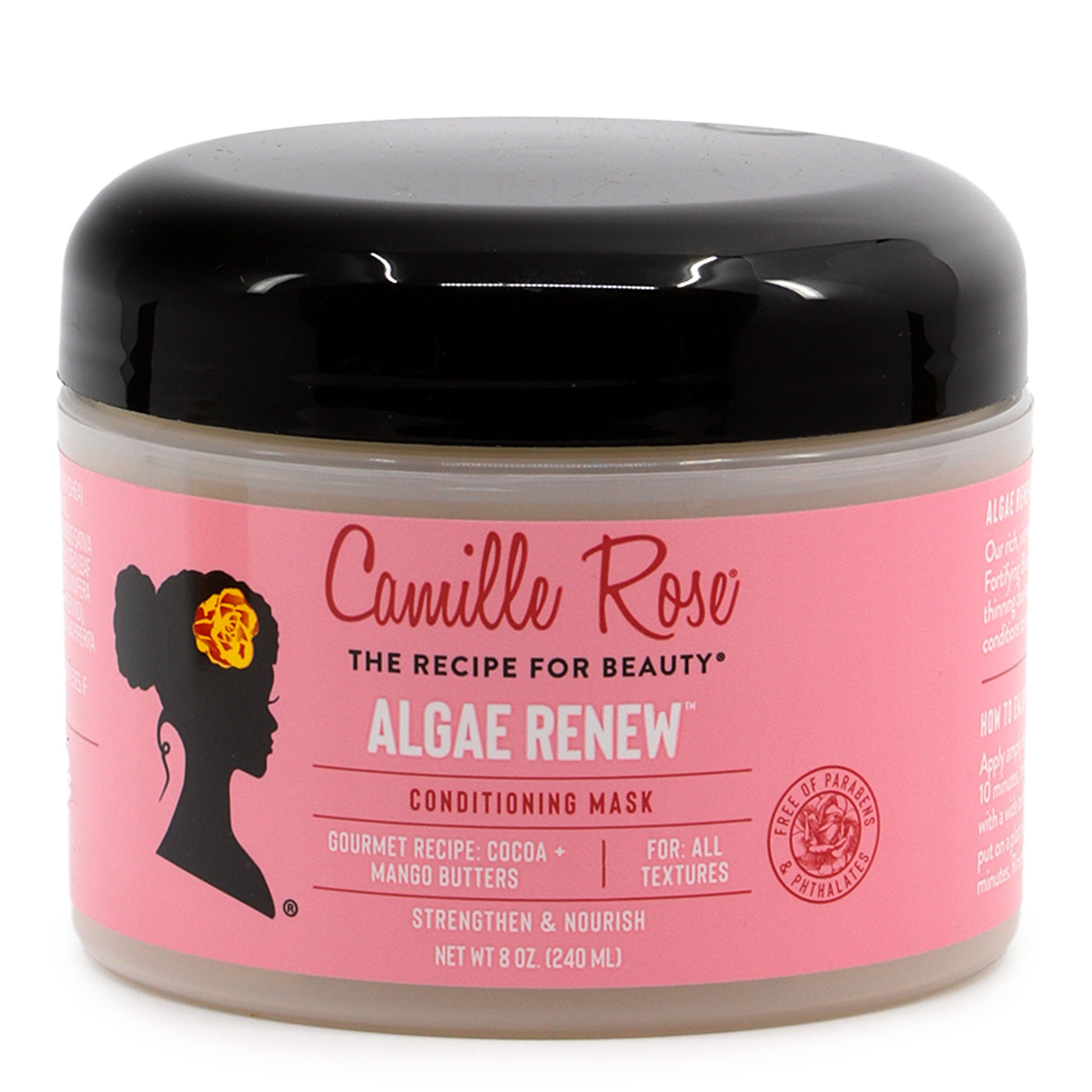 Canille Rose Algae Renew conditioning mask jar on a white background