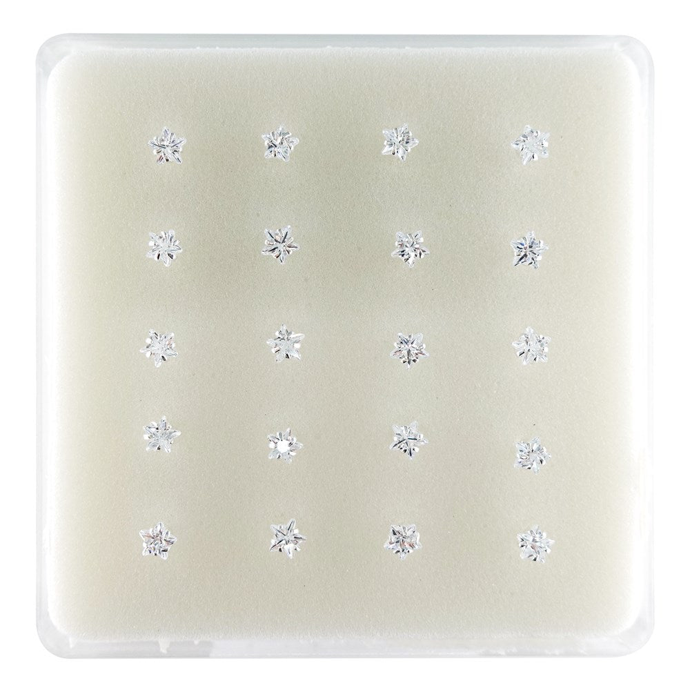INTERVISION 925 Silver Nose Stud with Cubic Zirconia, no tip, 3mm 19009-9AST (20pcs)