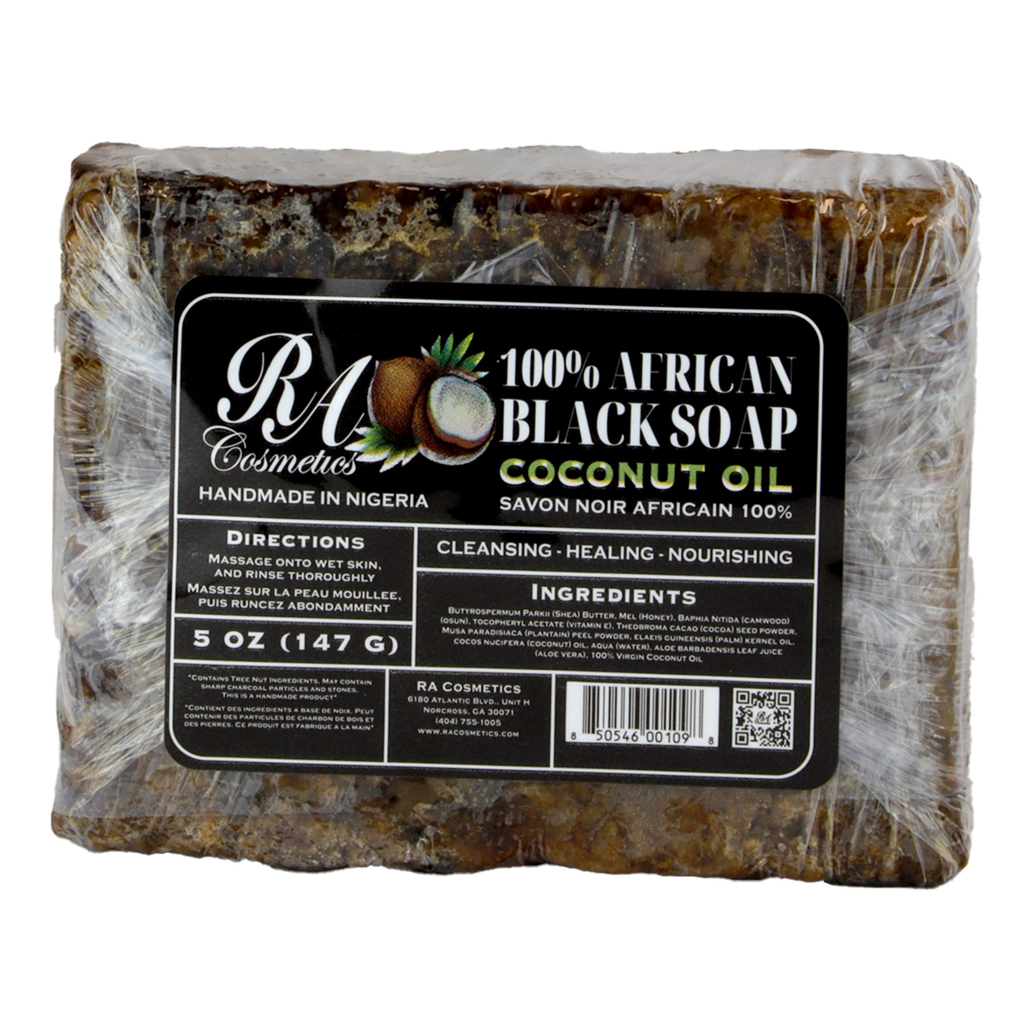 RA COSMETICS 100% Black Soap Bar (5oz)