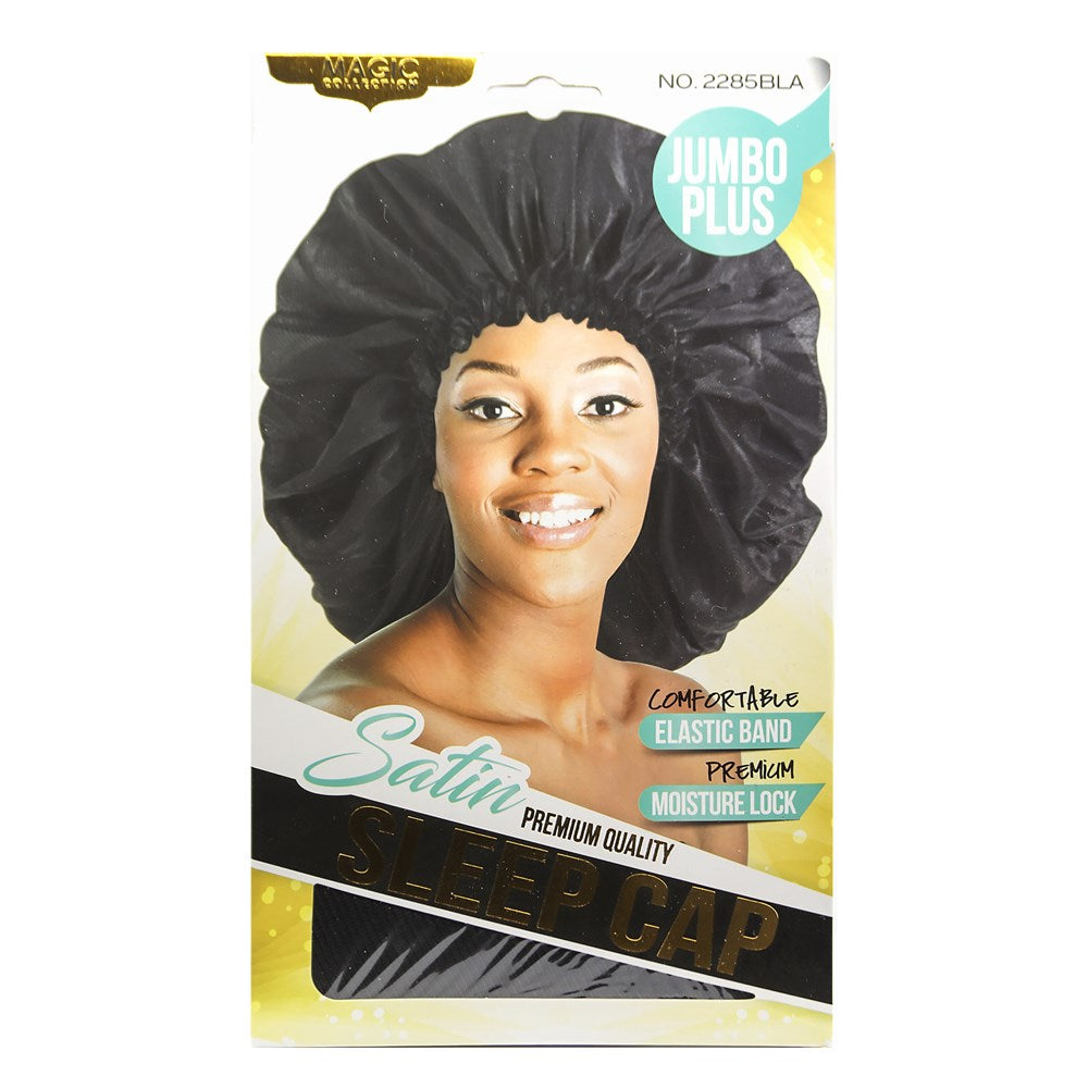 MAGIC COLLECTION Satin Sleep Cap Black