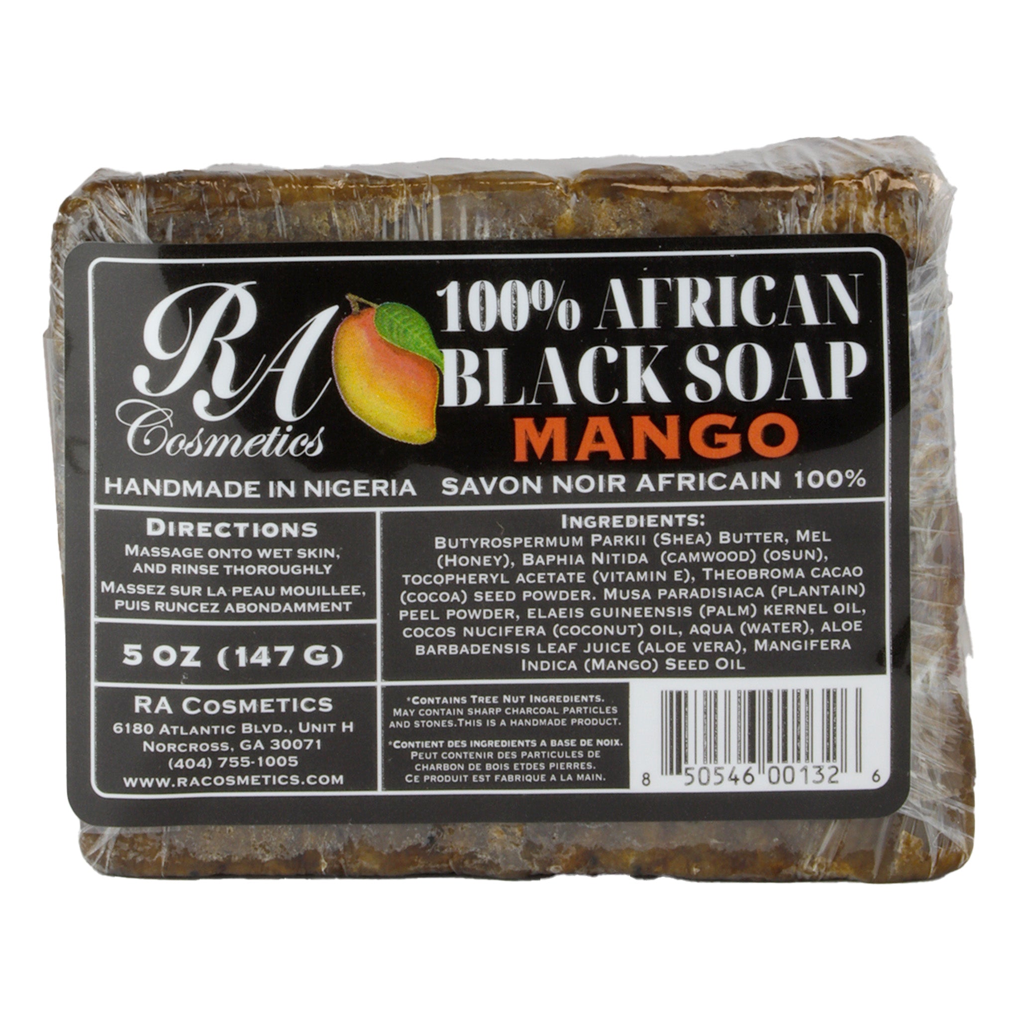 RA COSMETICS 100% Black Soap Bar (5oz)