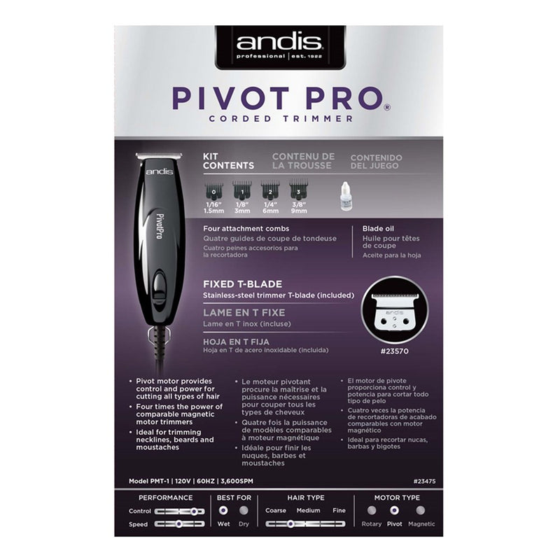 ANDIS Pivot Pro Corded Trimmer [CUL Certified]