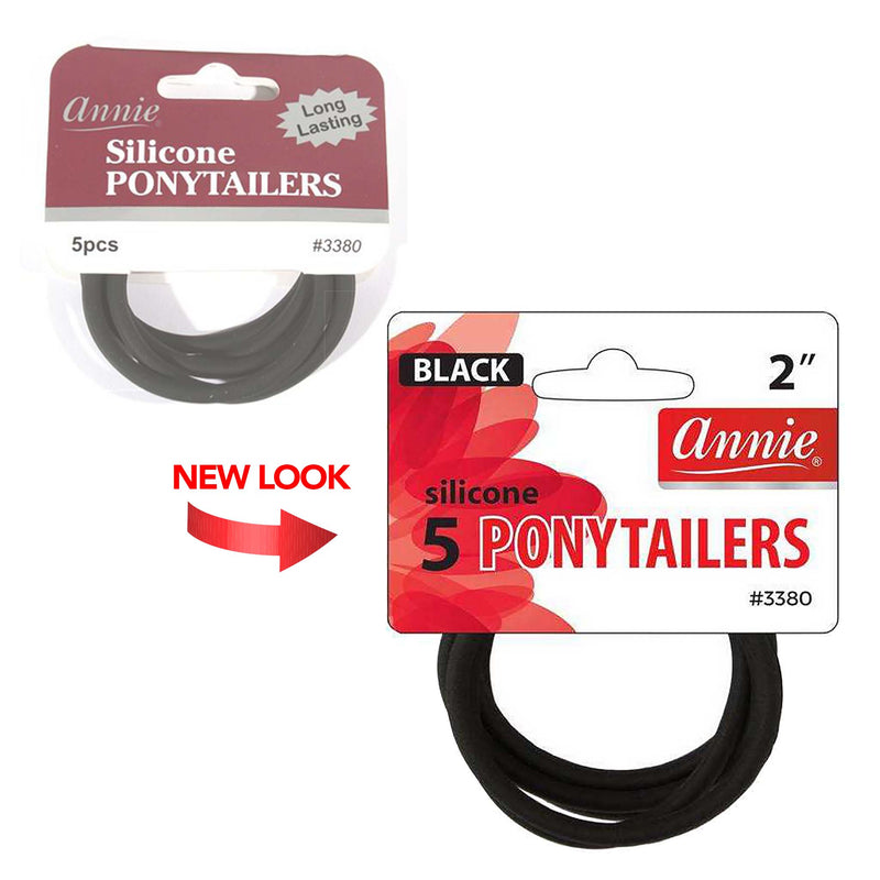 ANNIE 5pcs Silicone Ponytailers