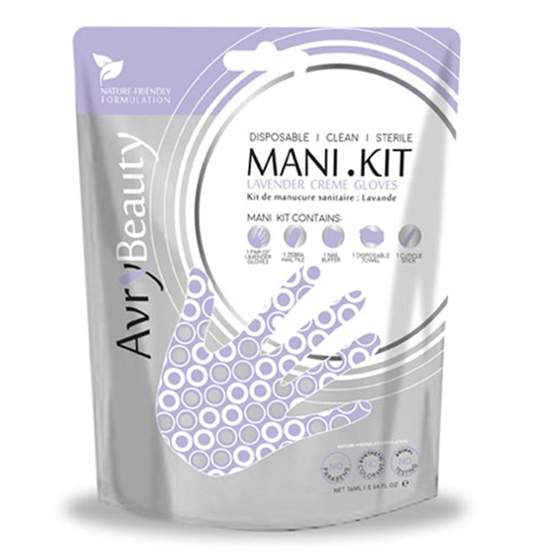 AVRY BEAUTY All-In-One MANI Kit with Lavender Gloves- Discontinued