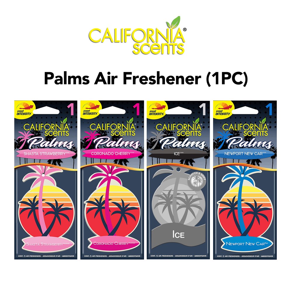 California Scents 1pc Palms Air Freshener, Shasta Strawberry