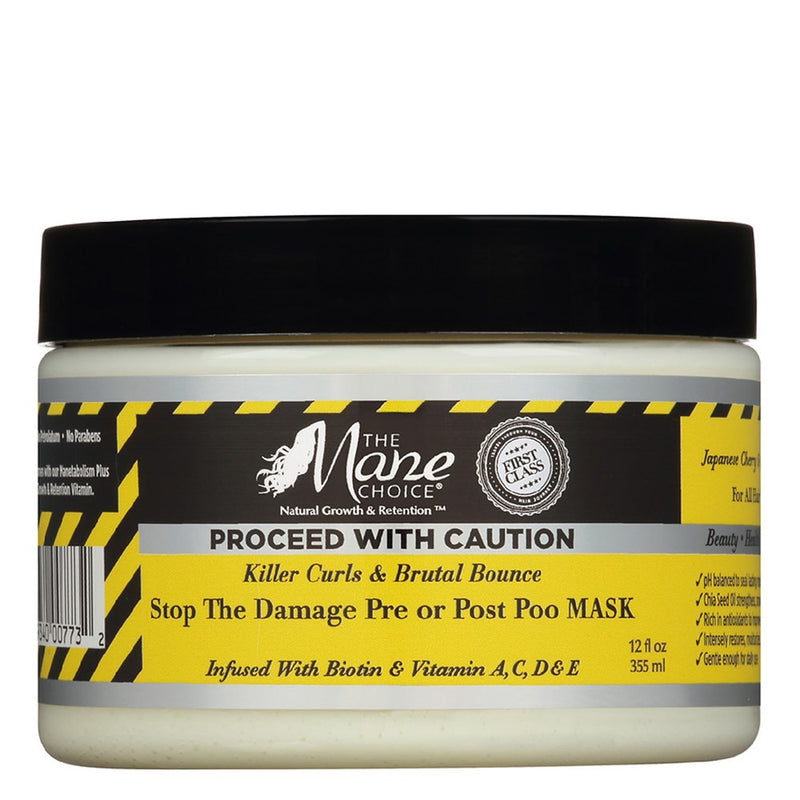THE MANE CHOICE Killer Curls & Brutal Bounce Stop The Damage Pre or Post Poo Mask(12oz) Discontinued