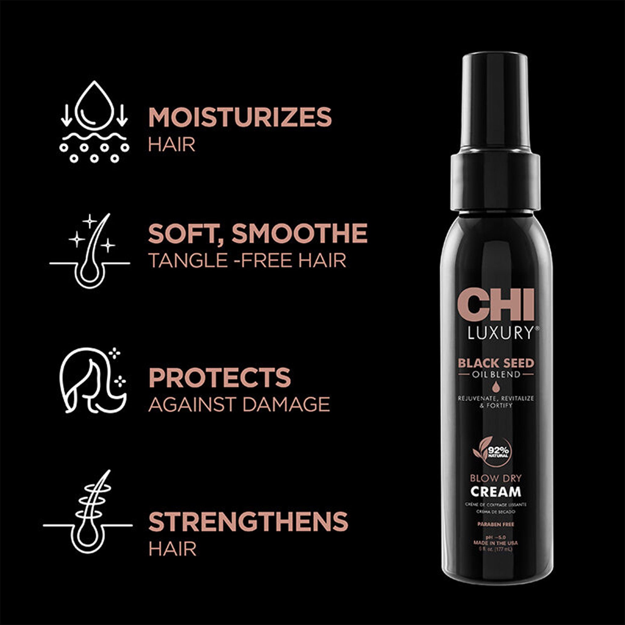 CHI Luxury Black Seed Oil Blend Blow Dry Cream - 6oz