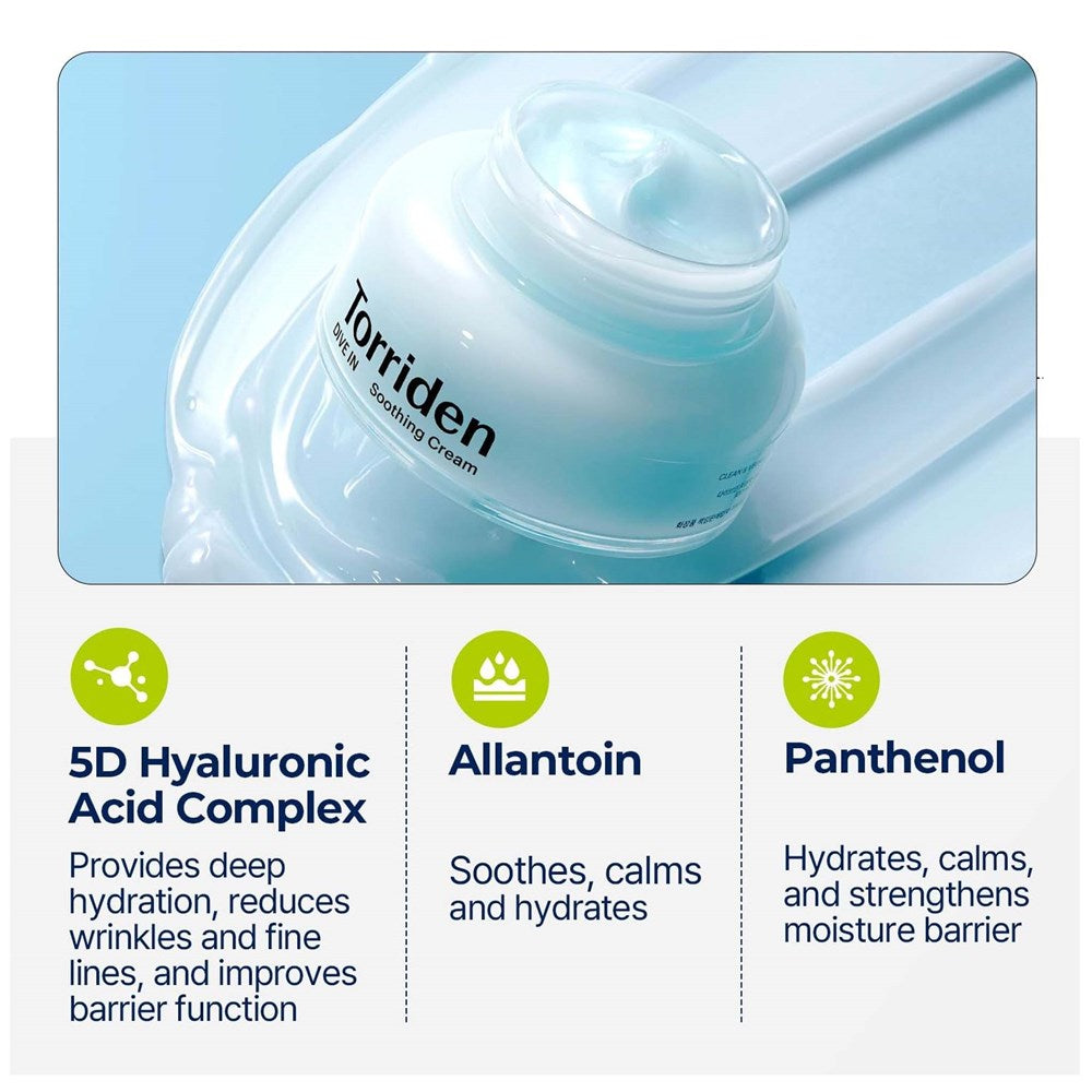 TORRIDEN DIVE-IN Low Molecular Hyaluronic Acid Soothing Cream (100ml)