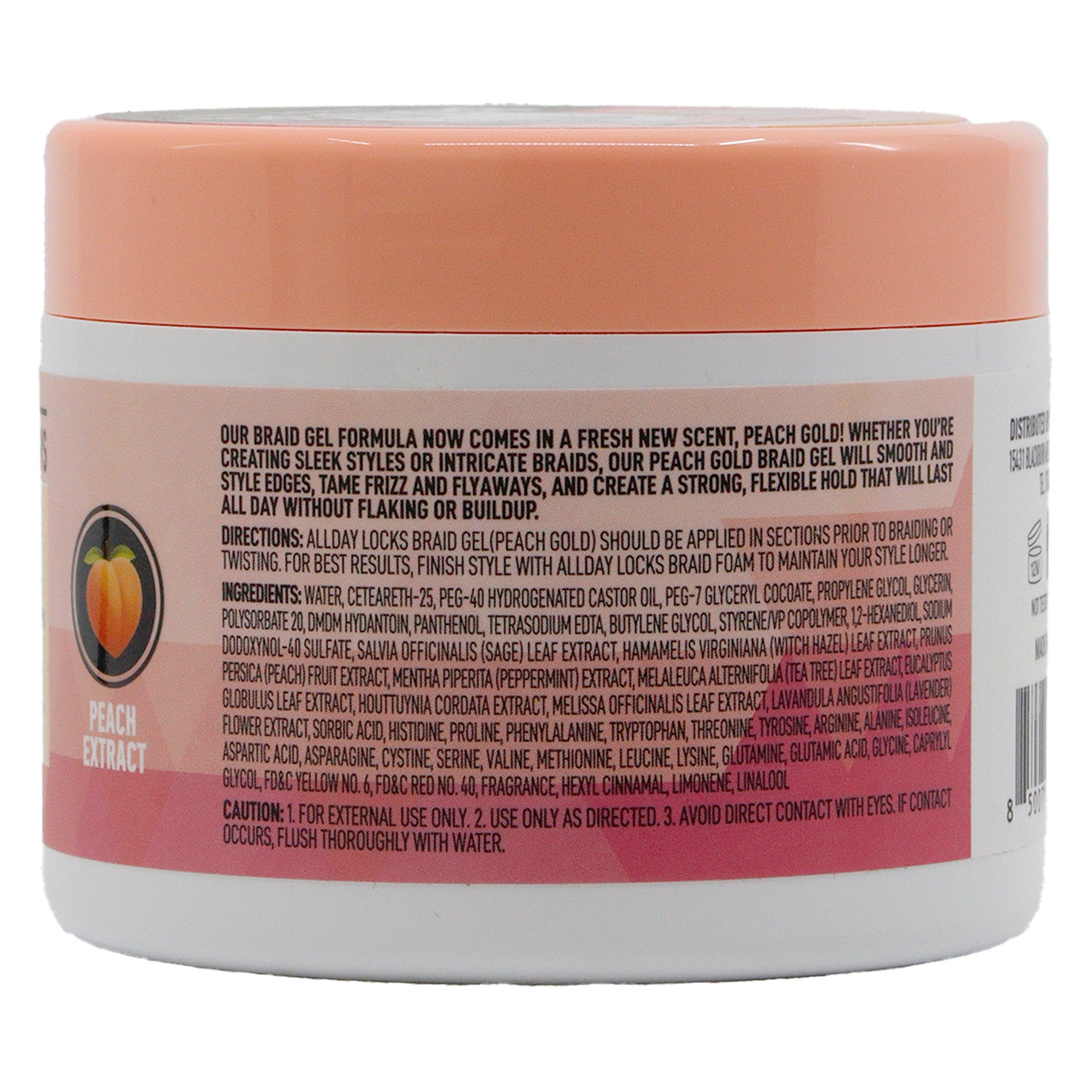 ALLDAY LOCKS Braid Gel Peach Gold [Extreme Hold] - 5oz