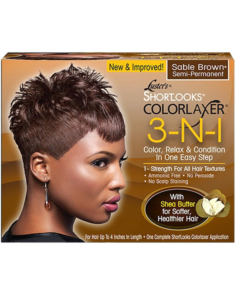 PINK Shortlooks Colorlaxer Relaxer Kit #Sable Brown