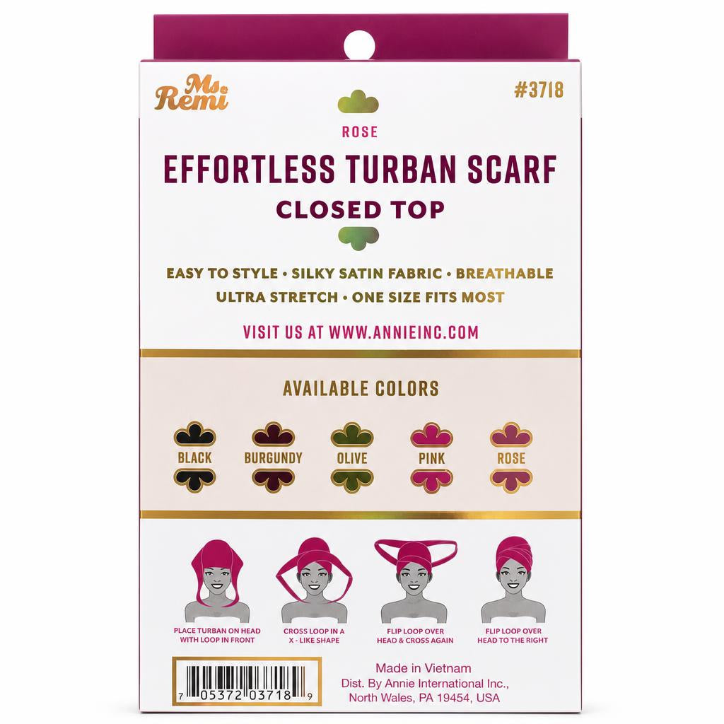 ANNIE Ms. Remi Effortless Turban Scarf Close Top - Pink & Rose