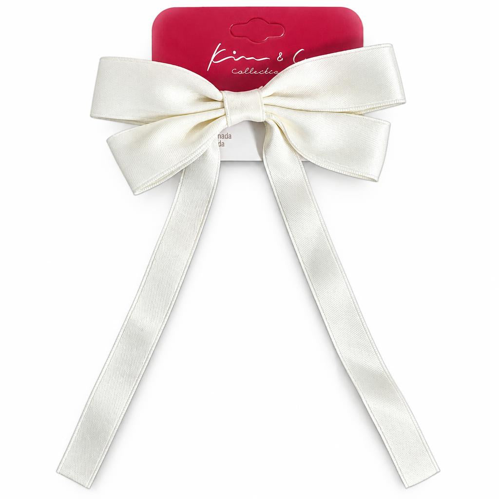KIM & C Slim Ribbon Bow Clip with Long Tails