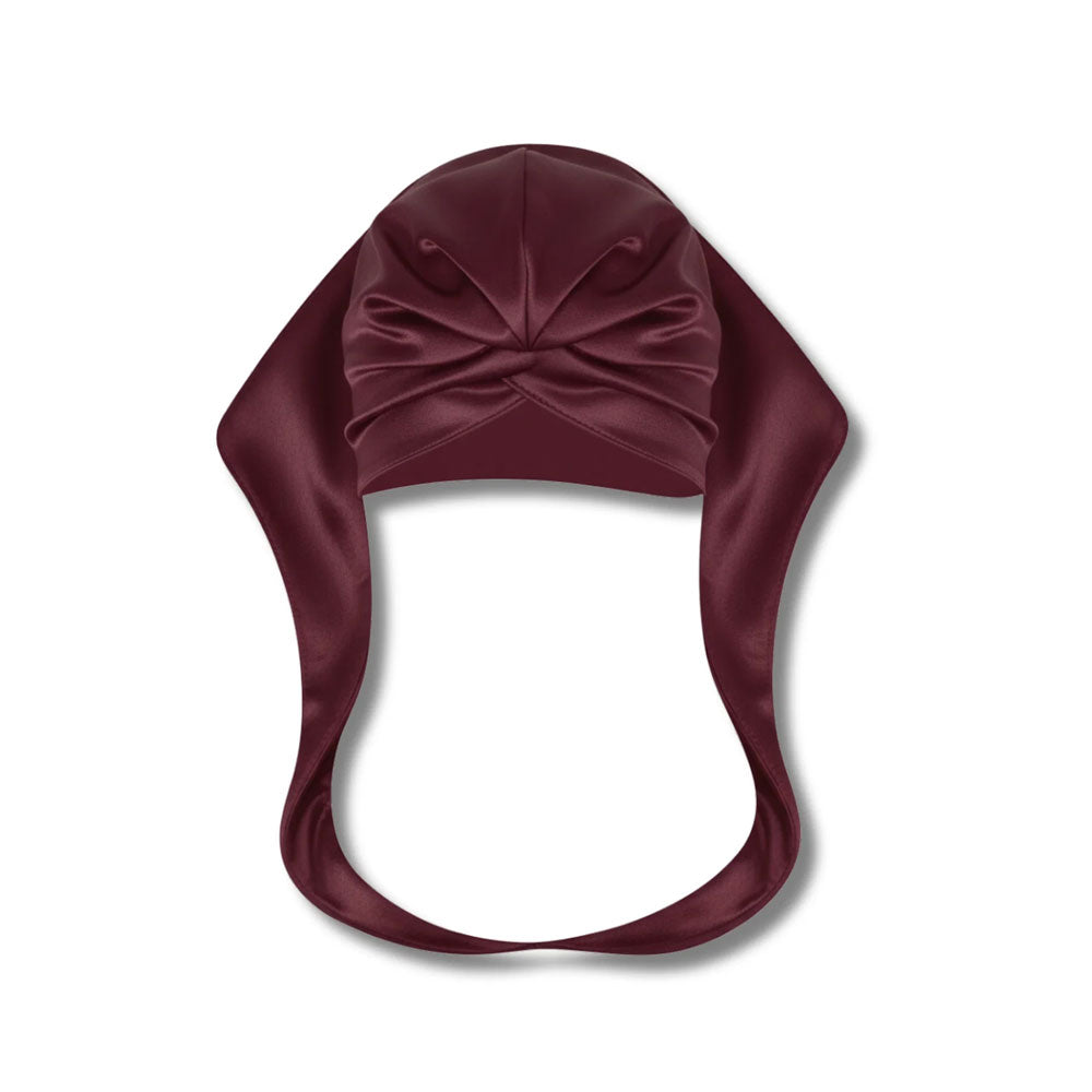 ANNIE Ms. Remi Effortless Turban Scarf Close Top - Burgundy & Olive