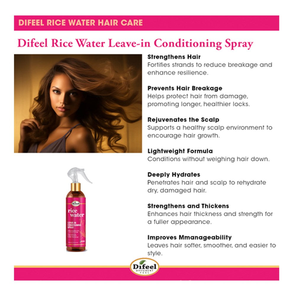 Difeel (Sunflower)  Rice Water Leave In Conditioning Spray (8oz)