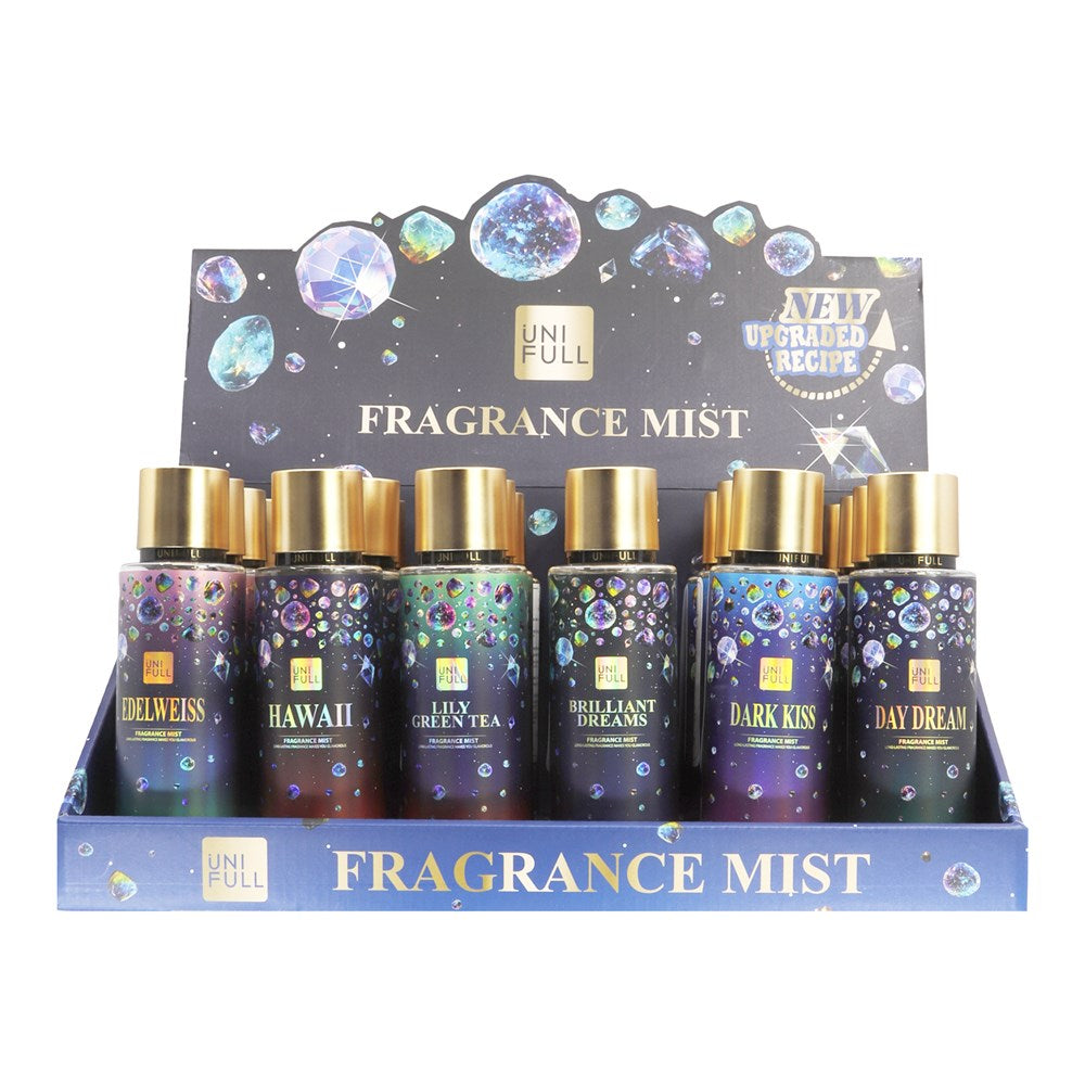 UNI FULL Fragrance Mist Display (250ml, 6 Flavors x 4 Each)