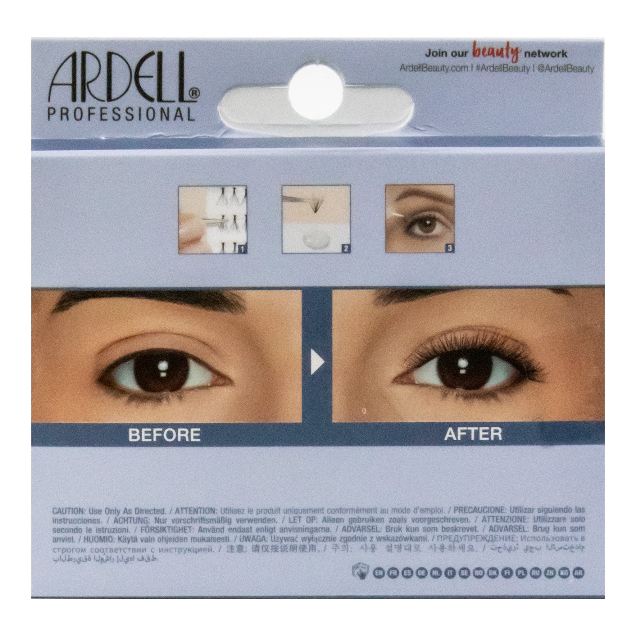 Ardell Professional eyelash packaging with 'Before' and 'After' effect on a white background