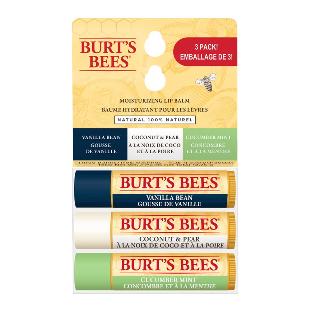 BURT'S BEES Lip Balm Assorted 3Pk Blister