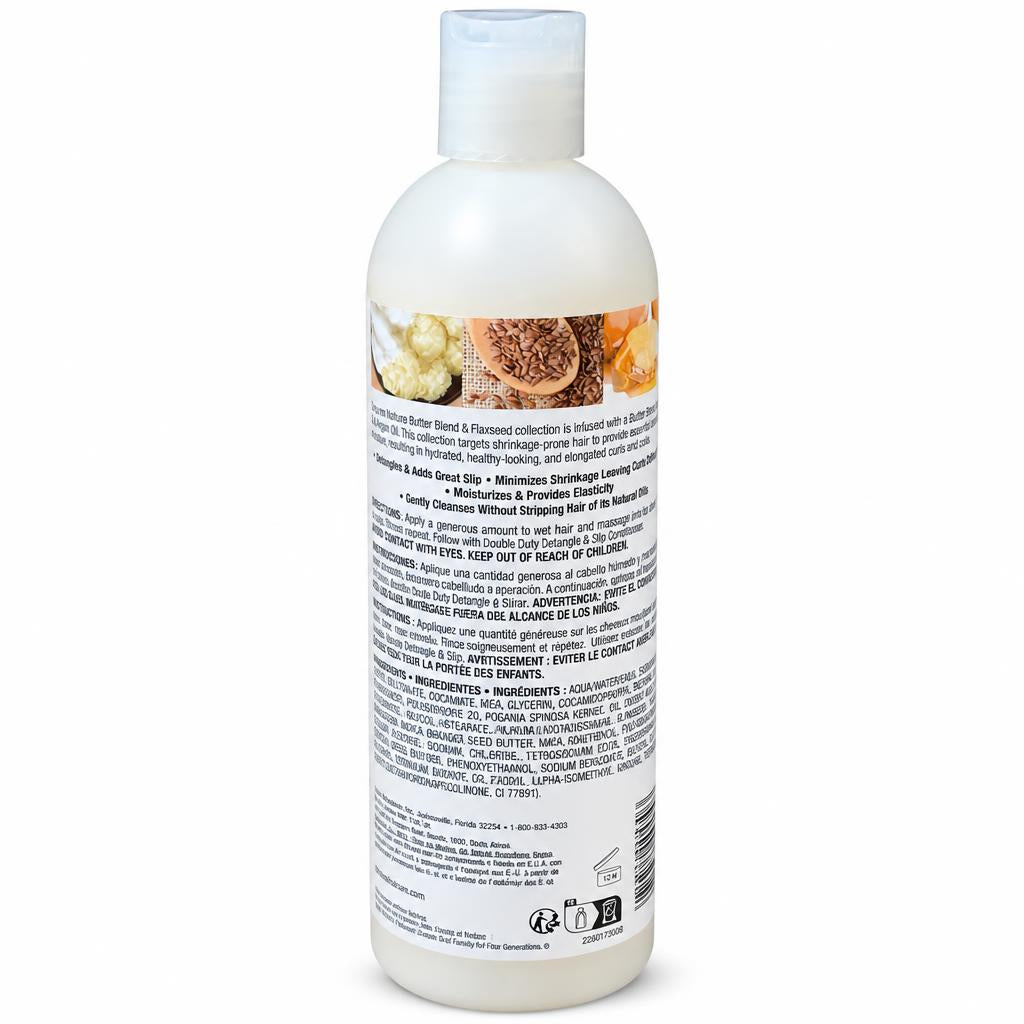 CREME OF NATURE Butter Blend & Flaxseed Double Duty Detangle & Slip Shampoo (12oz)