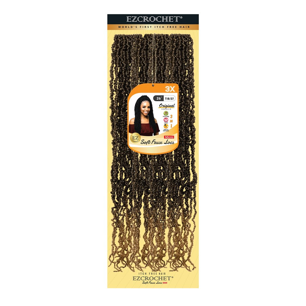 EZBRAID Ezcrochet 3X Soft Faux Locs Micro Braid
