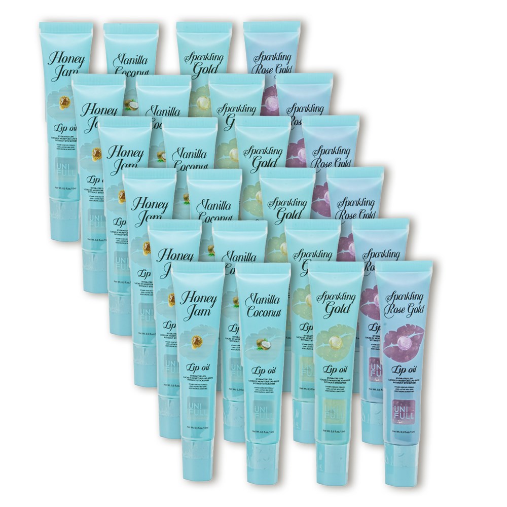 UNI FULL Lip Oil Mint Set (15ml, 4 Flavors X  6 Each)