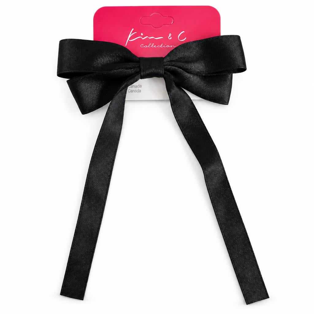 KIM & C Slim Ribbon Bow Clip with Long Tails