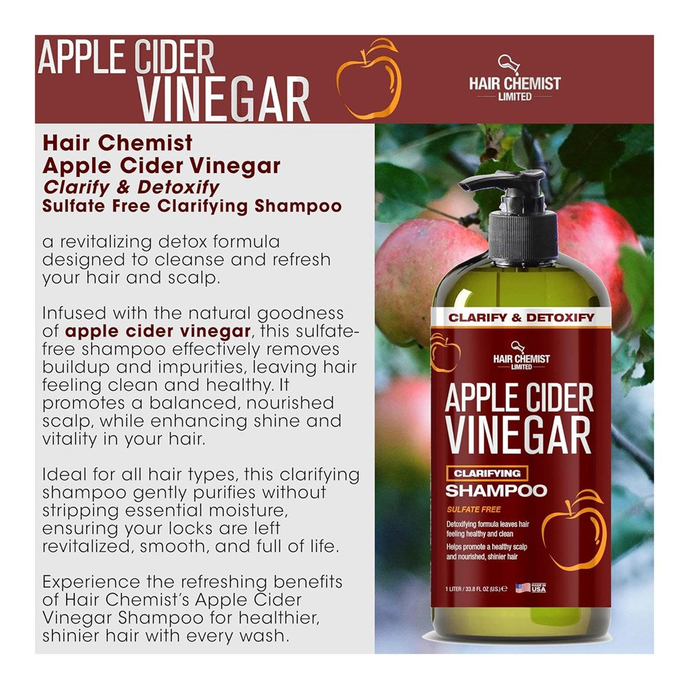 HAIR CHEMIST LIMITED Apple Cider Vinegar Clarifying Shampoo (33.8oz)