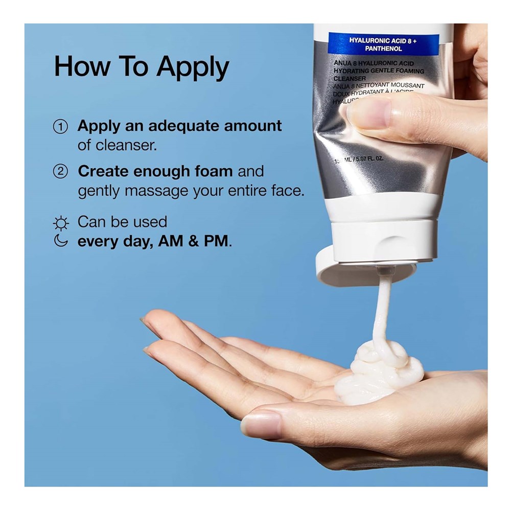 ANUA 8 Hyaluronic Acid Hydrating Gentle Foaming Cleanser (150ml)