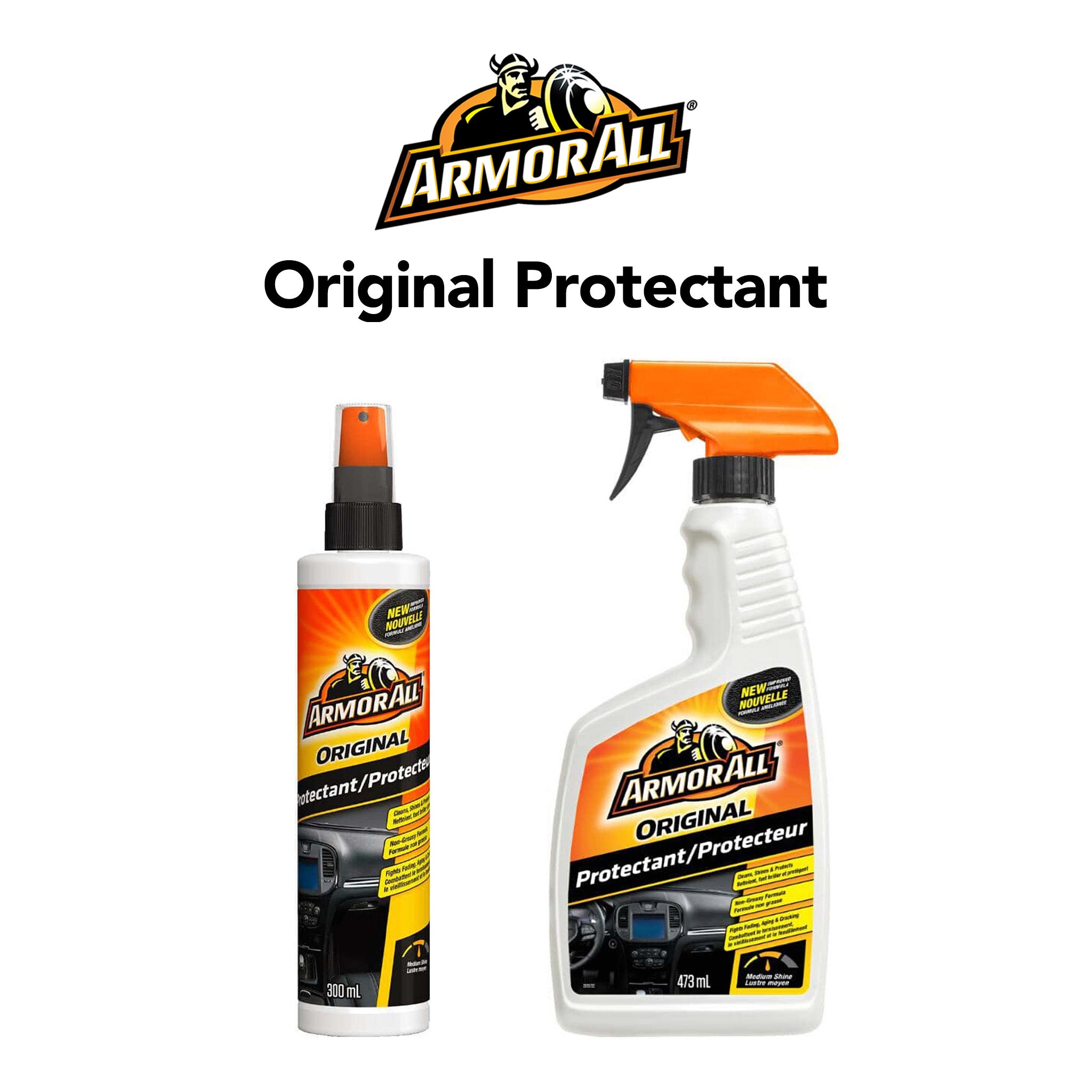 Interior protectant for vinyl plastic rubber with UV protection
